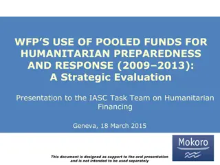 Evaluation of WFP's Use of Pooled Funds for Humanitarian Response