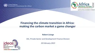 Financing the climate transition in Africa:  making the carbon market a game changer
