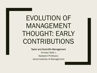Evolution of Management Thought: Early Contributions by Taylor