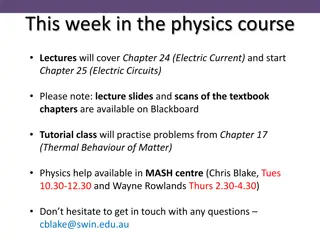Electric Current Concepts: Chapters 24 and 25 Overview