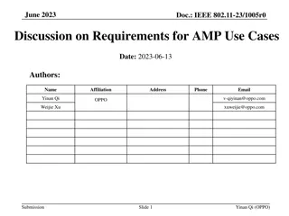 Requirements and Use Cases for IEEE 802.11-23/1005r0 in June 2023