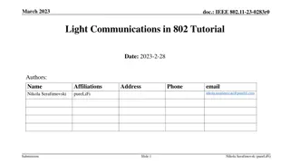 Light Communications in IEEE 802.11bb and IEEE 802.15.13