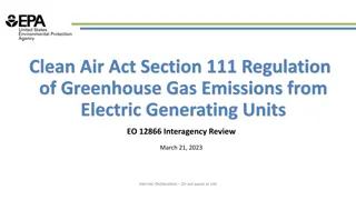 Regulation of Greenhouse Gas Emissions from Electric Generating Units