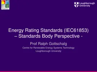 Energy Rating Standards and Photovoltaic Standards Overview