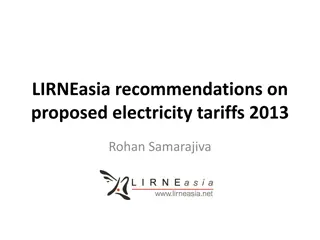 LIRNEasia Recommendations on Proposed Electricity Tariffs 2013