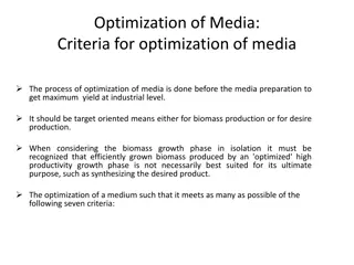 Optimization of Media: Criteria and Methods