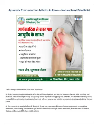 Ayurvedic Treatment for Arthritis in Rewa