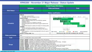 XRN5289 November 21 Major Release Status Update