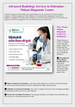 Advanced Radiology Services in Dehradun – Nidaan Diagnostic Centre
