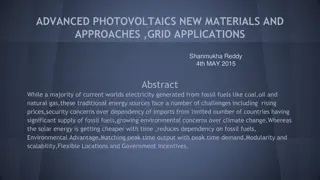 Advanced Photovoltaics: New Materials and Approaches for Grid Applications