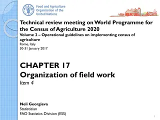 Organization of Field Work for Census of Agriculture