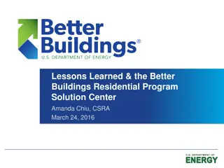 Lessons Learned in Better Buildings Residential Program