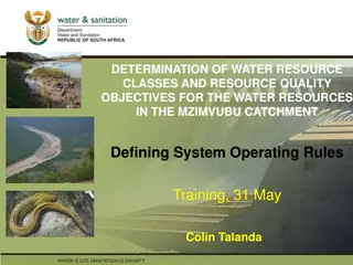 Determining Water Resource Classes in Mzimvubu Catchment