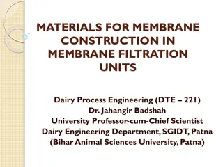 Materials for Membrane Construction in Filtration Units
