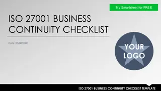 ISO 27001 Business Continuity Checklist Template