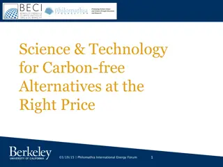 Science & Technology for Carbon-free Alternatives at the Right Price