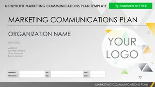Nonprofit Marketing Communications Plan Template