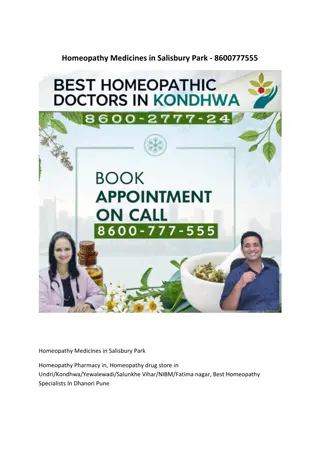 Homeopathy Medicines in Salisbury Park - 8600777555