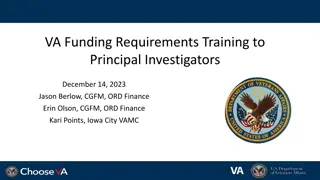 VA Funding Requirements Training to Principal Investigators