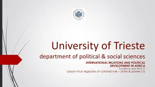 Legacies of Colonial Rule in State & Power