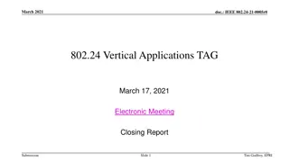 IEEE 802.24 Vertical Applications TAG Meeting Summary