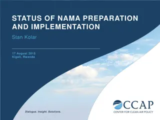 Status of NAMA Preparation and Implementation in Sustainable Development