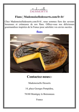 Flans  Mademoiselledesserts.comfr-fr