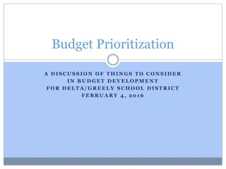Budget Prioritization and Development Discussion in Delta/Greely School District