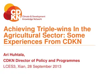 Agricultural Sector Triple-Win Experiences