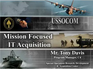 Mr. Tony Davis - Program Manager C4 Special Operations Research