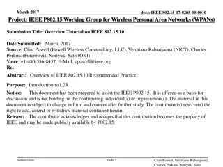 Overview of IEEE 802.15.10 Recommended Practice