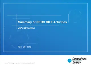 Summary of NERC HILF Activities: Risk Management in Electric Sector