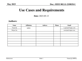 IEEE 802.11-23/0835r1 Use Cases and Requirements