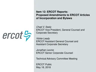 Proposed Amendments to ERCOT Articles of Incorporation and Bylaws