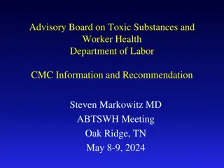 ABTSWH Advisory Board on Toxic Substances - Recommendations Overview