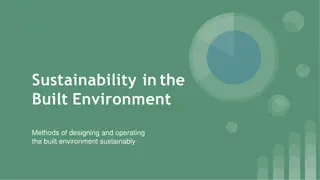 Sustainability in Built Environment: Methods for Sustainable Design