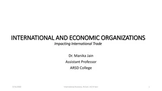 Impact of International Economic Organizations on Trade