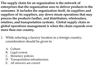 Global Supply Chain Operations