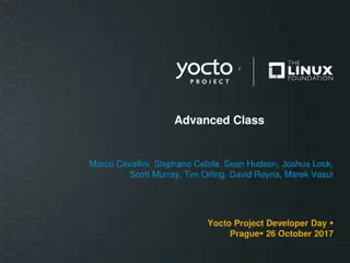 Yocto Project Developer Day Prague 2017 Agenda