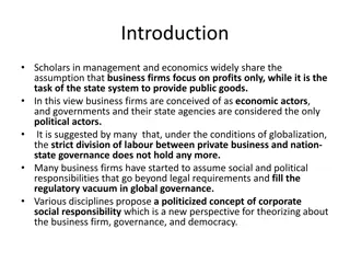 Evolving Role of Business Firms in Global Governance