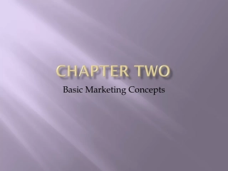 Basic Marketing Concepts - Chapter Two