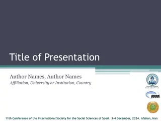 Guidelines for Academic Presentations at Sports Sciences Conference