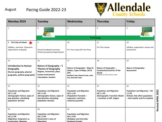 August Pacing Guide 2022-23 Overview