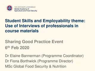 Interviews with Professionals in Global Food Security & Nutrition