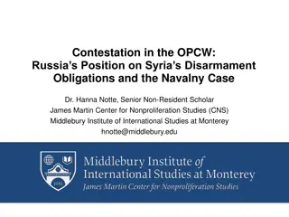 Contestation in the OPCW: Russia's Position on Syria's Disarmament Obligations