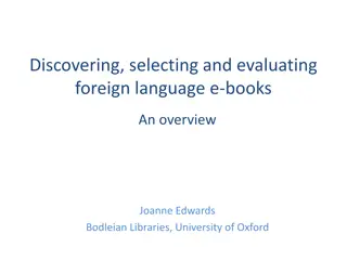 Selecting and Evaluating Foreign Language E-Books Overview