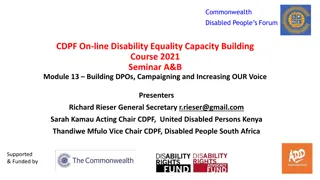 Online Disability Equality Capacity Building Course 2021: Building DPOs