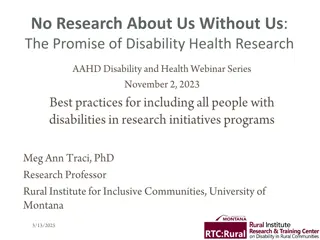 Promise of Disability Health Research