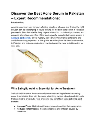 Discover the Best Acne Serum in Pakistan Expert Recommendations