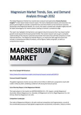 Magnesium Market Trends, Size, and Demand Analysis through 2032